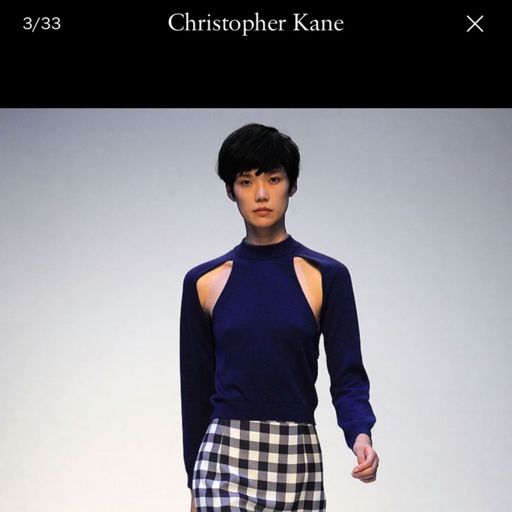 Christopher Kane runway cashmere sweater